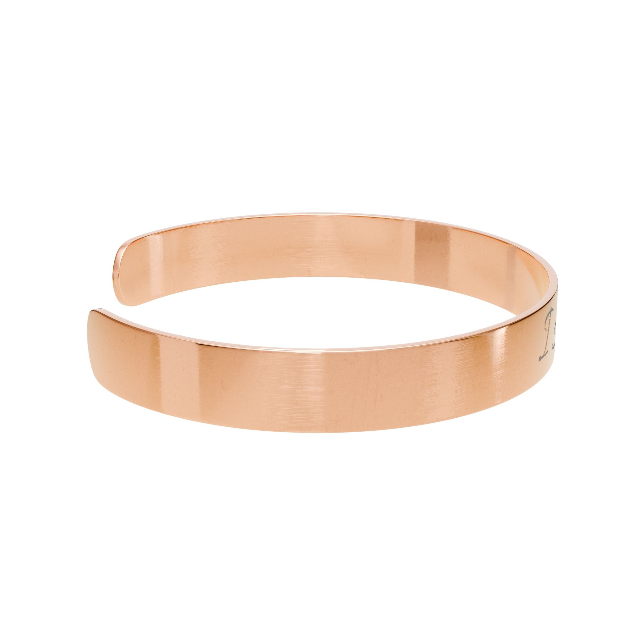 Rose Gold Engraved Cuff Bracelet – “I Am Wealth” Inspirational Bangle
