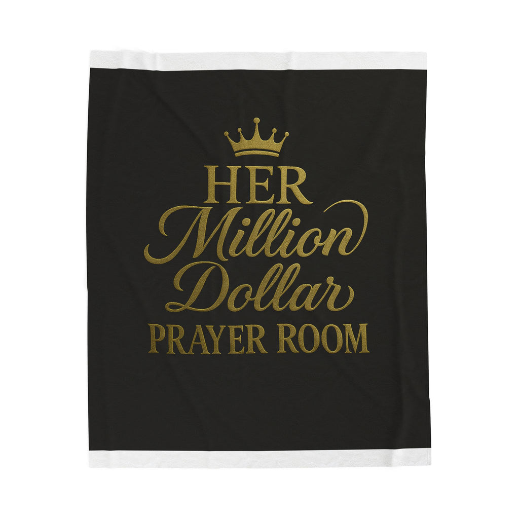 Her Million Dollar Attitude™ Prayer Room Velveteen Plush Blanket Wrap Yourself in Wealth, Warmth, & Worship